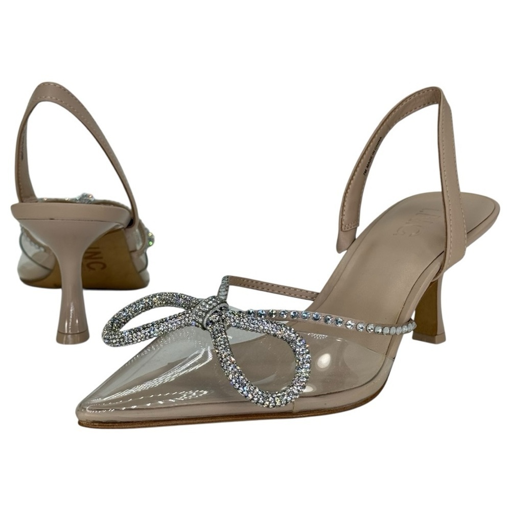 INC Gerley3 Rhinestone Bow Womens Slingback Heels Size 7M - Picture 9 of 12